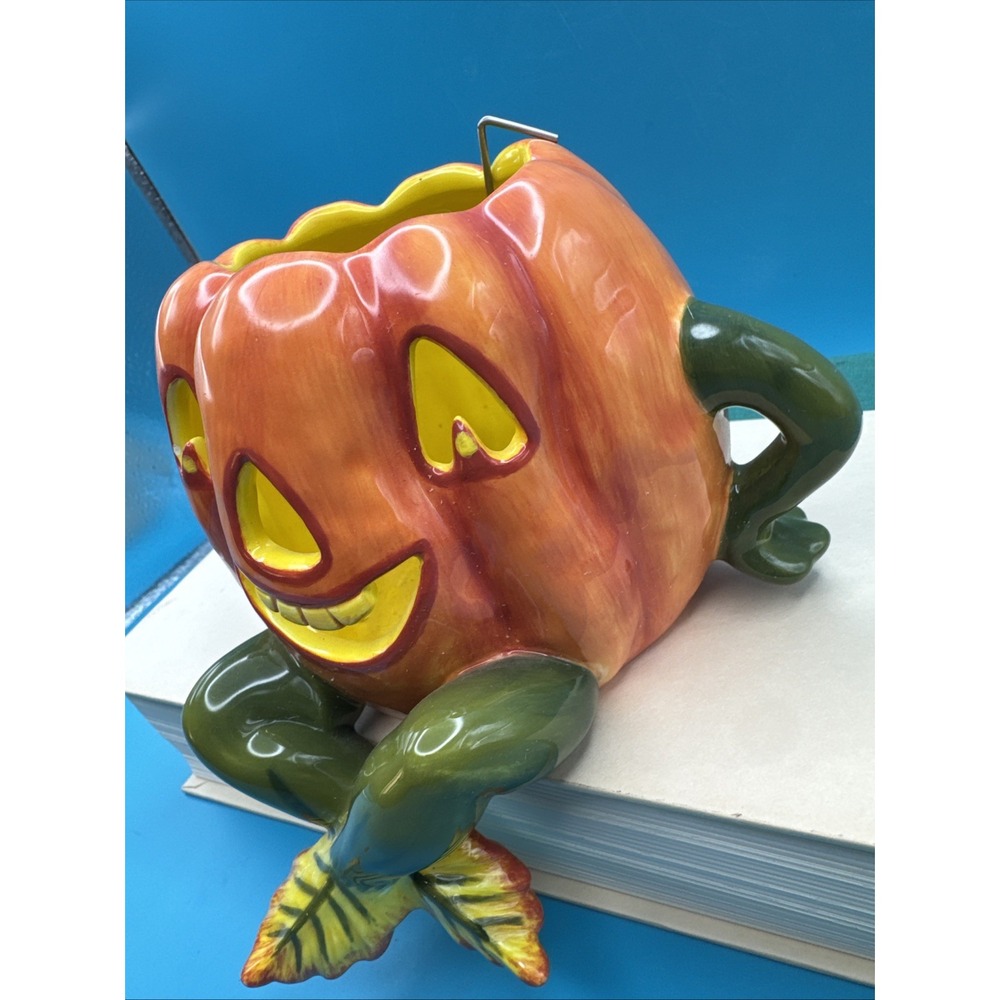 Dept 56 Anthropomorphic Halloween Candle Holder Shelf Sitter Deparatment Pumpkin - Picture 3 of 9